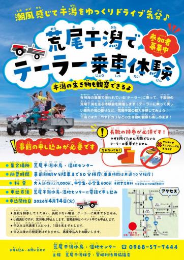 荒尾干潟でテーラー乗車体験！